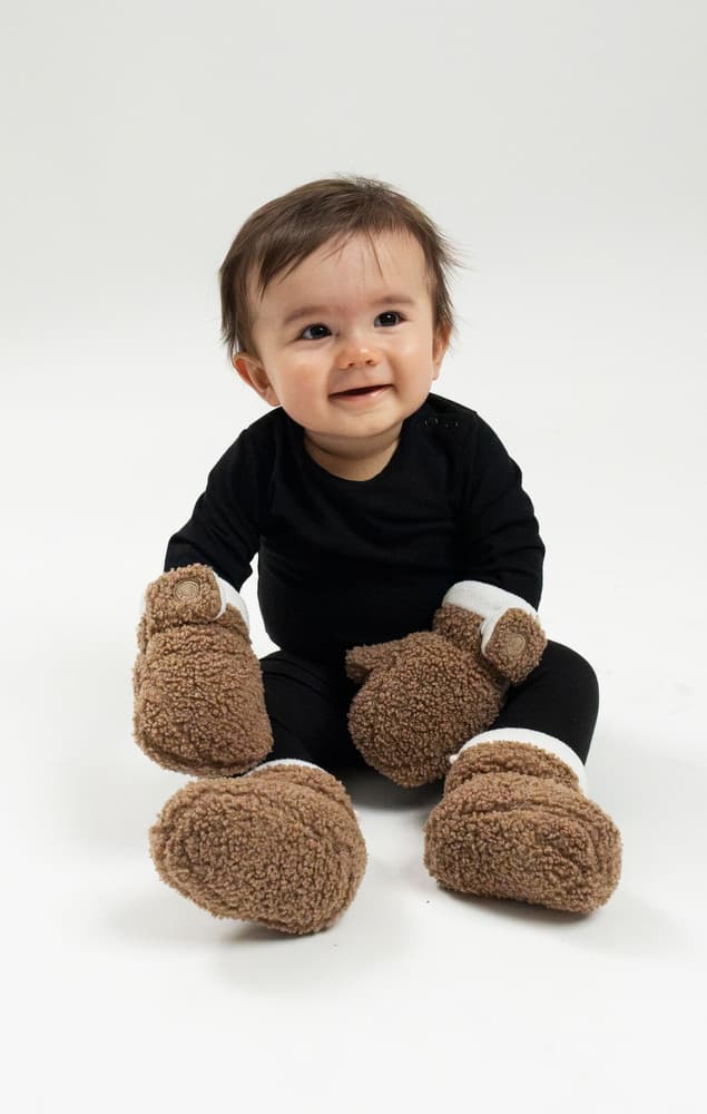 Baby Booties Teddy Brown